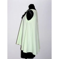 Mocno rozkloszowana tunika pistacjowa bez rękawów